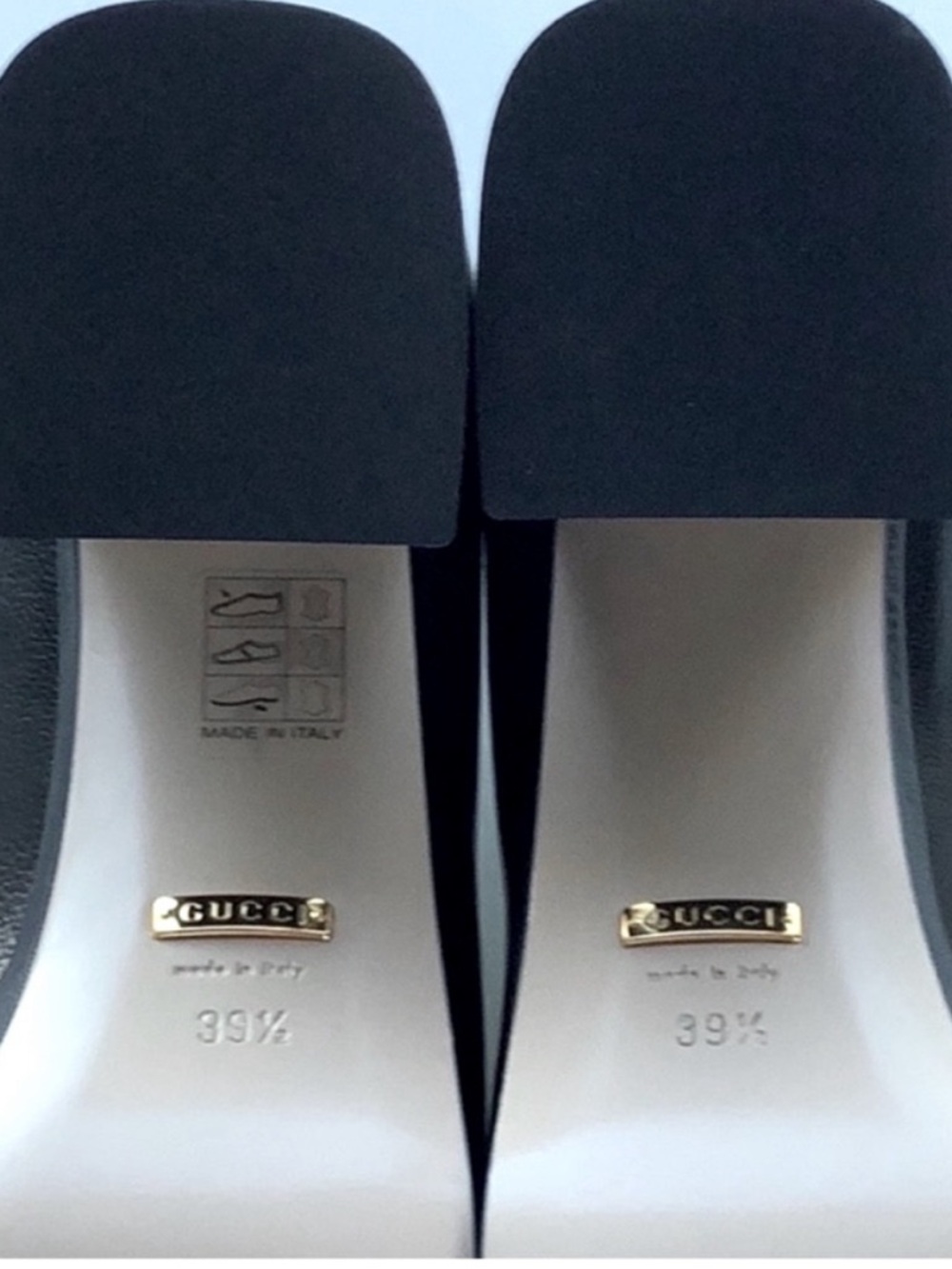 Gucci Houdan Black Leather Horsebit Platform Block Heel Loafers 39 1/2 $849 - Picture 10 of 12